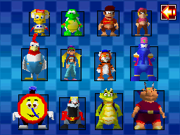personnages jouables diddy kong racing nintendo 64 n64 conker banjo
